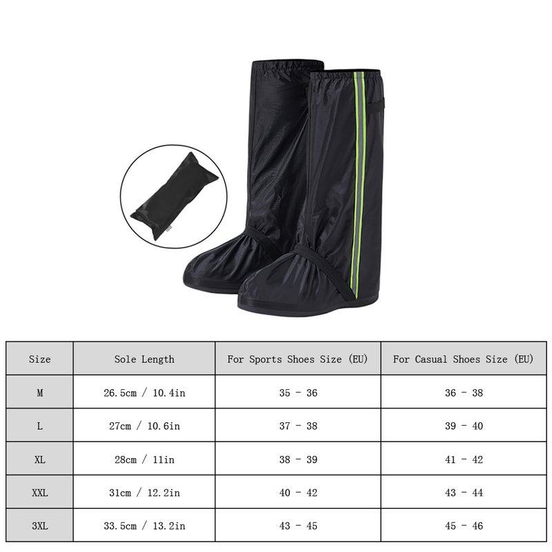 Waterproof Rain Boot Shoe Covers with Reflective Strips for Men and Women Camping Hiking Fishing Traveling - Image 2