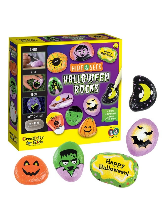 Creativity for Kids Hide and Seek Halloween Rock Painting Kit - Halloween Crafts for Kids Ages 6-8 for Kids, Kids Crafts - Image 1