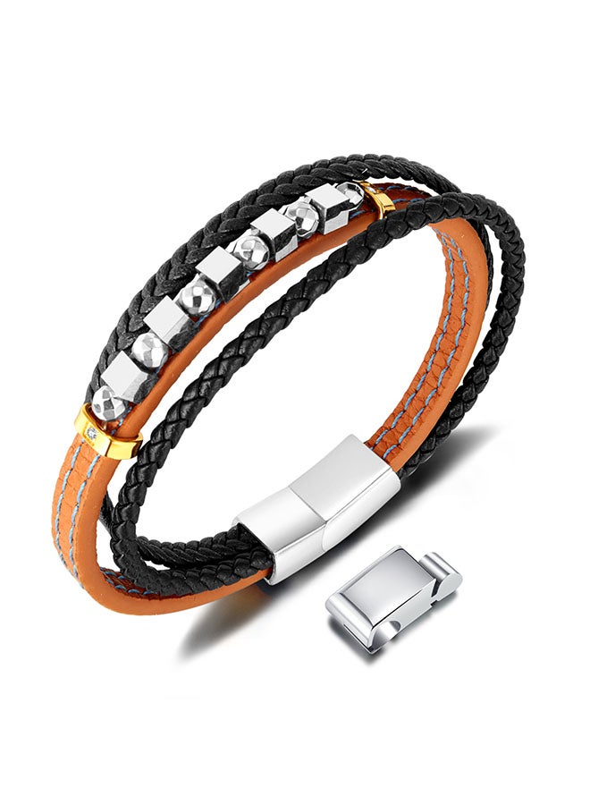 Vintage Braided leather Bracelet1strip - Image 1