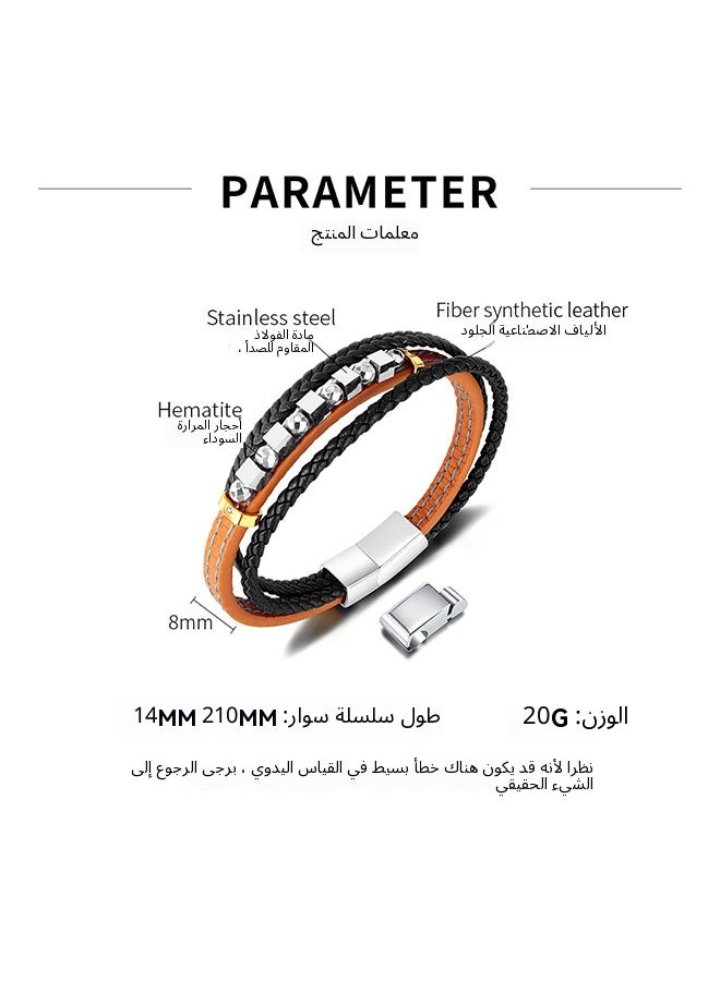 Vintage Braided leather Bracelet1strip - Image 2