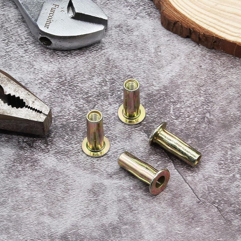 Moicstiy 25Pcs M5 Steel Multi Grip Rivet Nuts Pre Bulbed Shank Zinc-Plated Flat Head Threaded Insert Nut Construction Fasteners for Industrial - Image 4