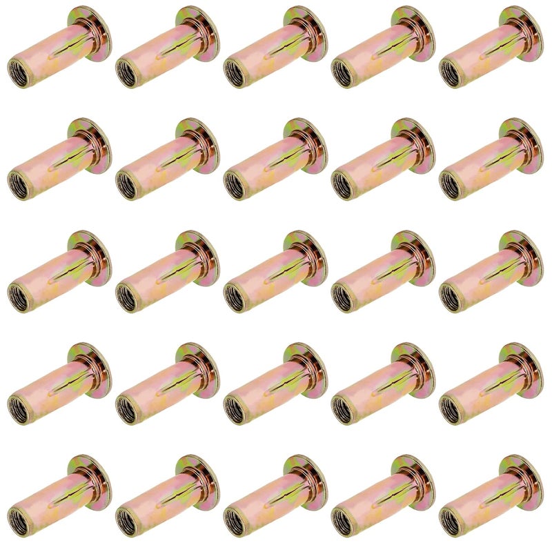 Moicstiy 25Pcs M5 Steel Multi Grip Rivet Nuts Pre Bulbed Shank Zinc-Plated Flat Head Threaded Insert Nut Construction Fasteners for Industrial - Image 1