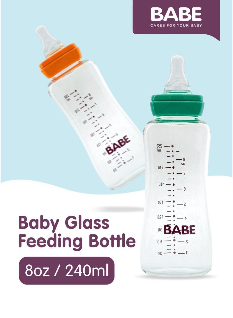 BABE - Baby Premium Glass BPA Free Feeding Bottle, 8oz / 250ml - Image 4