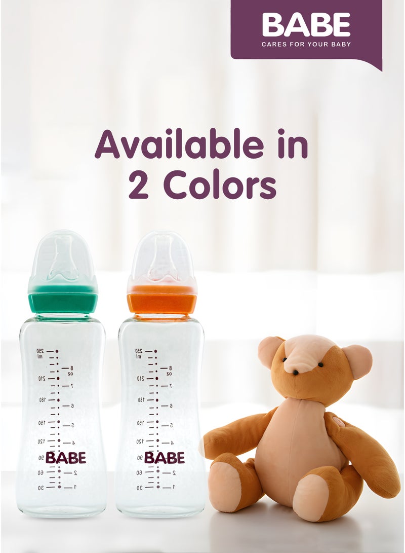 BABE - Baby Premium Glass BPA Free Feeding Bottle, 8oz / 250ml - Image 3