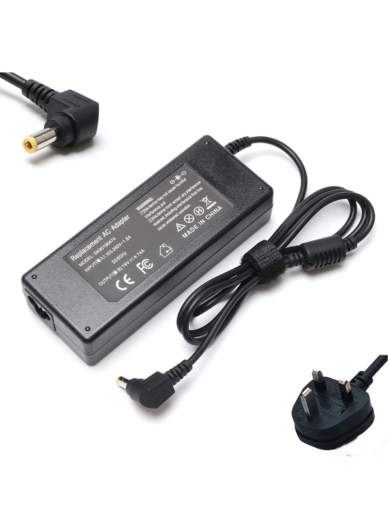 Terabyte Replace New 19V 4.74A 90W Laptop Charger Adapter Compatible for TOSHIBA Notebook (75W, 65W Compatible), Connector: 5.5mm x 2.5mm - Image 1