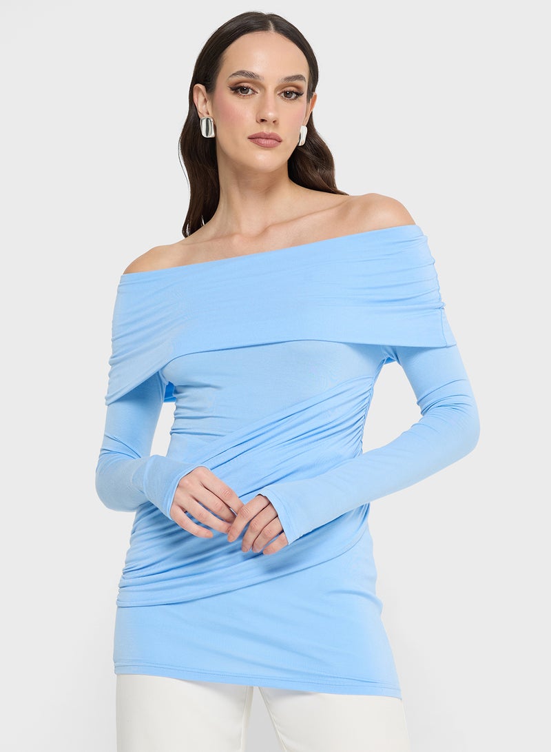 ELLA Off Shoulder Ruched Top - Image 1