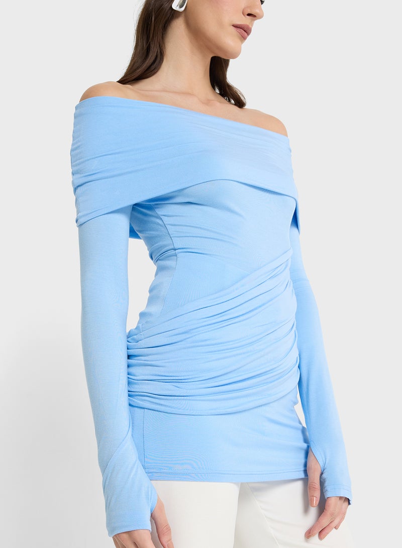 ELLA Off Shoulder Ruched Top - Image 3