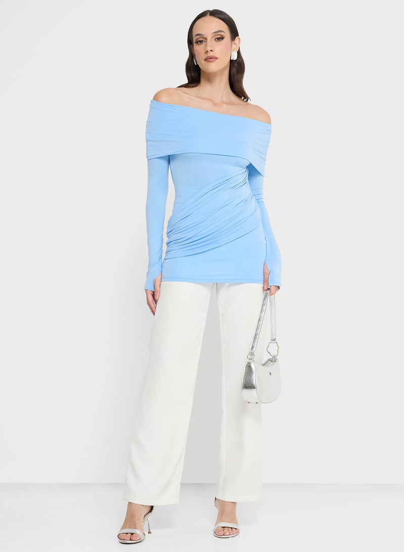 ELLA Off Shoulder Ruched Top - Image 4