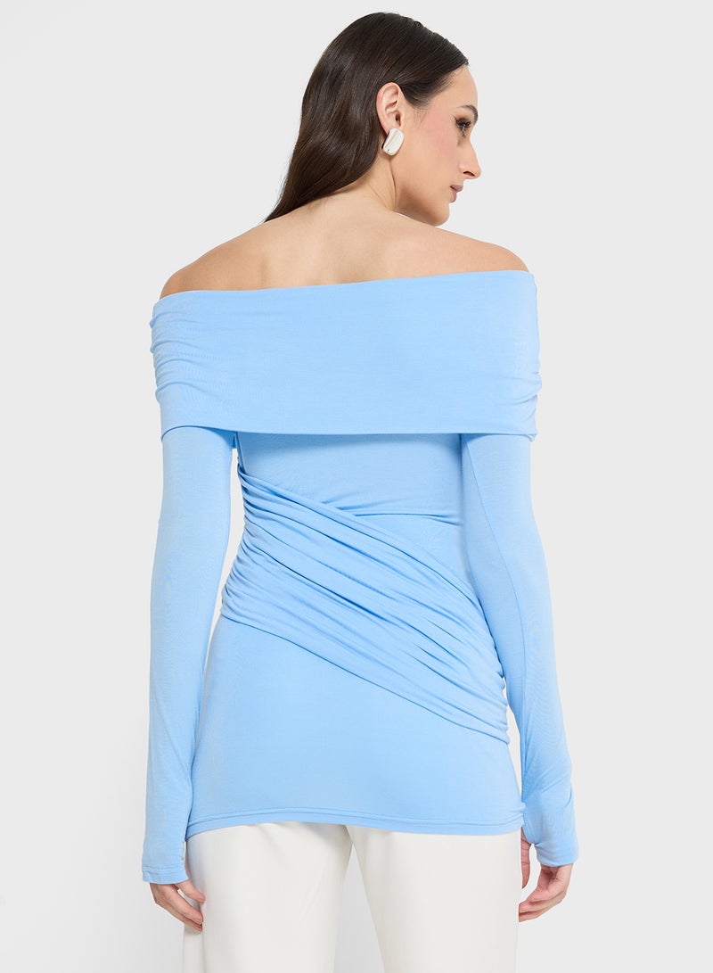 ELLA Off Shoulder Ruched Top - Image 2