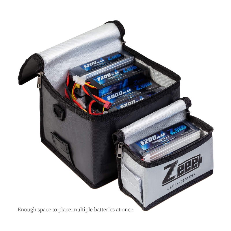Zeee Lipo Bag Fireproof Battery Safe Bag Explosionproof Bag Lipo Battery Storage Guard Safe Pouch for Charge and Storage (2 Pack) - Image 5