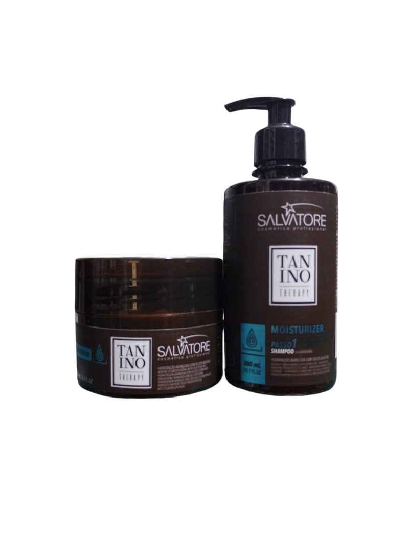Salvatore - 2-Piece Salvatore Tanino Therapy Moisturizer  Shampoo  Passo1 300ml & Salvatore Tanino Therapy Moisturizer Passo2 250ml - Image 1