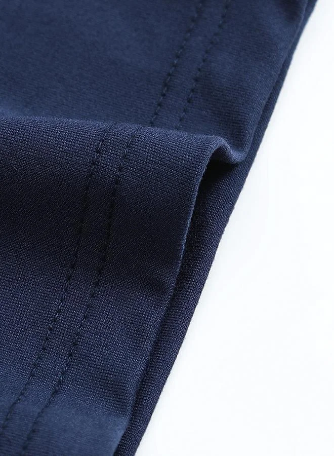 Take Two Dark Blue Men Dark Blue Solid Round Neck Tank and Shorts Co-Ords for Men | Best Price UAE