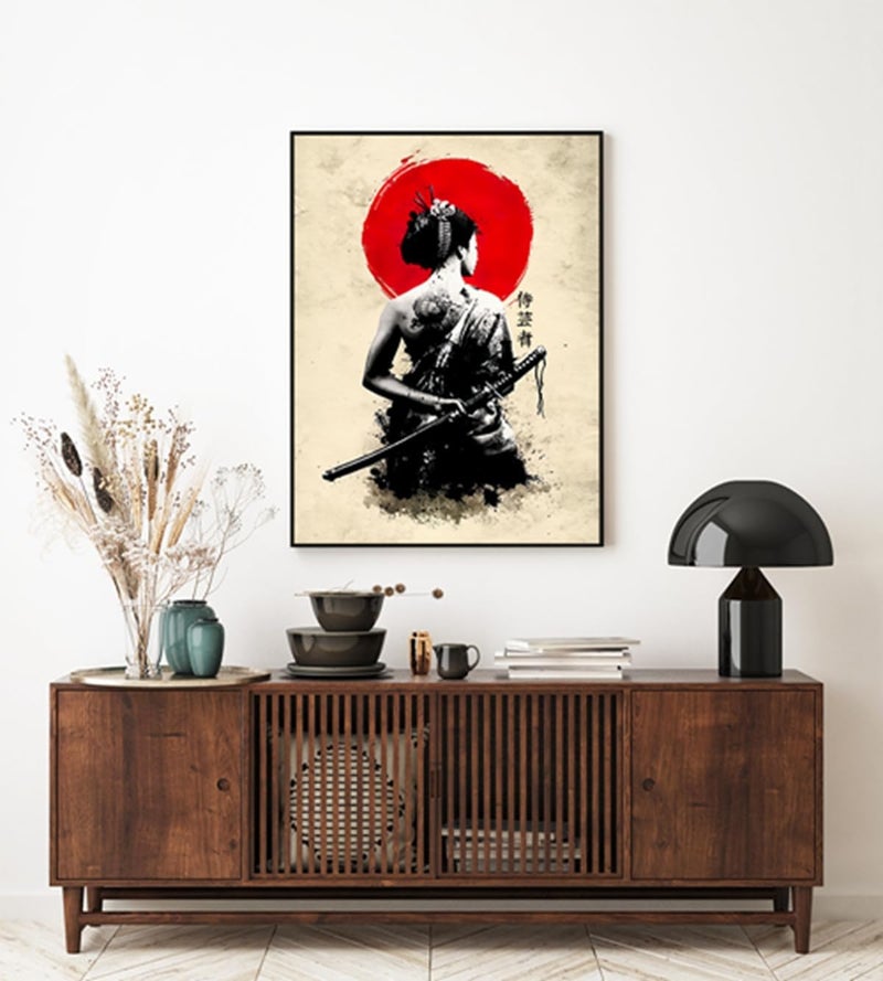 Japanese Bushido Poster Images, Samurai Ninja Japanese Figure Painting, Japanese Figures and Mount Fuji, Unframed, JP-08, 1 piece - 30 x 40 cm / 11.81 x 15.75 inches - Image 5