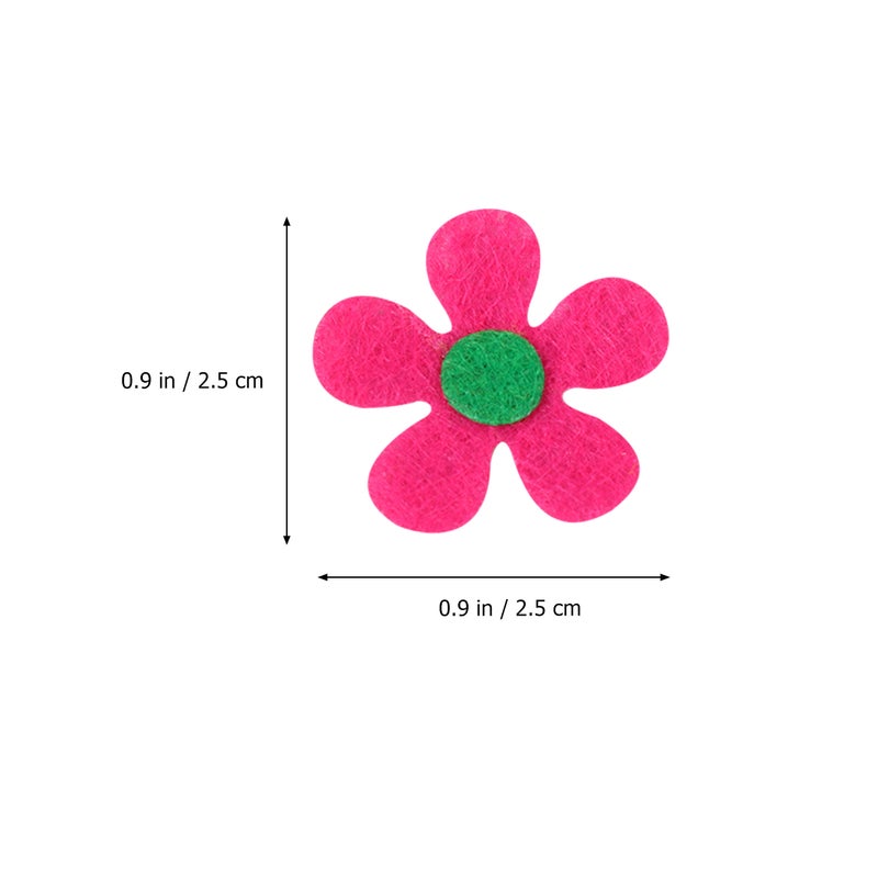 100pcs 2.8cm Handmade Flowers Non-woven Fabric Five-petal Flowers Felt Blossom Shape Plum Embellishments Fabric Supplies for DIY Crafts (Random Color) - Image 2