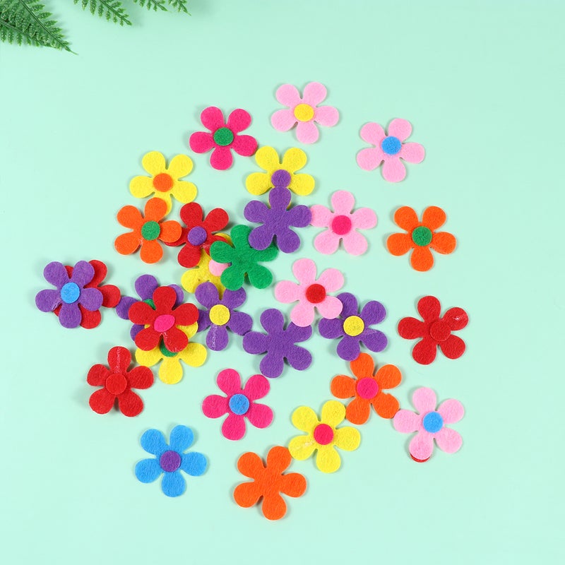 100pcs 2.8cm Handmade Flowers Non-woven Fabric Five-petal Flowers Felt Blossom Shape Plum Embellishments Fabric Supplies for DIY Crafts (Random Color) - Image 4