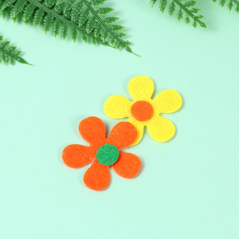 100pcs 2.8cm Handmade Flowers Non-woven Fabric Five-petal Flowers Felt Blossom Shape Plum Embellishments Fabric Supplies for DIY Crafts (Random Color) - Image 3