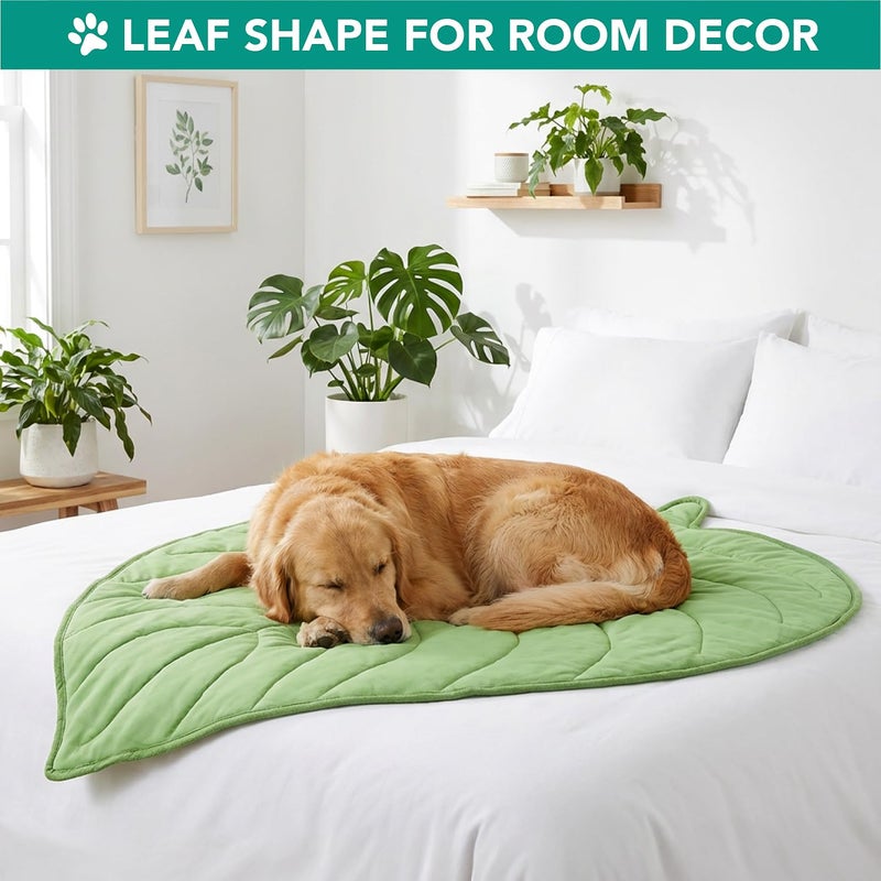 PetAmi Dog Cooling Mat, Leaf Shape, Reversible Cooling Nylon Blanket Soft Fleece Pet Pad for Dogs Cats, Summer All Season Use Q-Max>0.3, Small 32x39 in, Sage Green - Image 5
