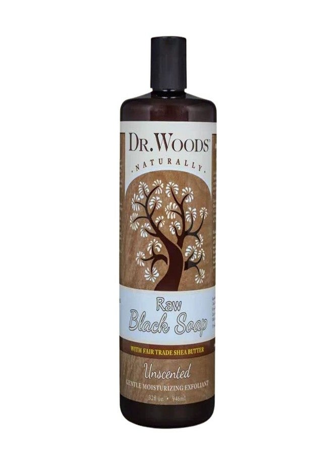 Dr. Woods Raw Moisturizing Black Unscented Soap with Organic Shea Butter, 32 Ounce - Image 1