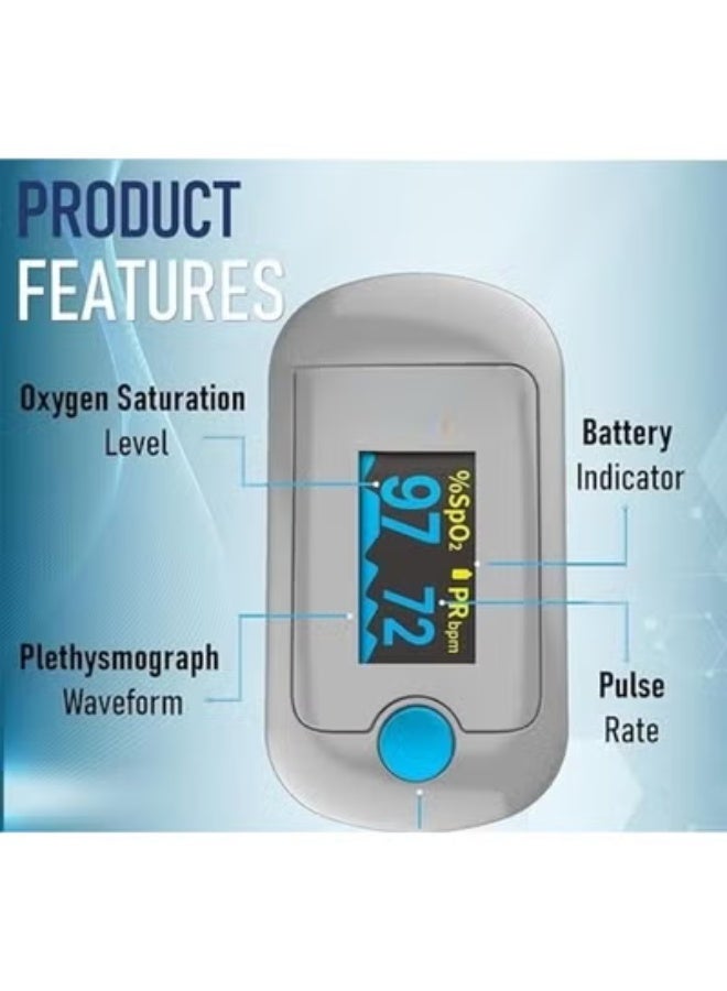 Premium Fingertip Pulse Oximeter – Accurate Blood Oxygen & Heart Rate Monitor with LCD Display - Image 2