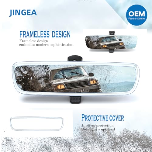 JINGEA OEM Frameless Rear view mirror, Interior rearview mirror Fit Type Compatible With Hyundai jeep Kia, Toyota Corolla RAV4 Camry, Honda Pilot CRV, Nissan Rogue Murano Sentra Altima car - Image 2