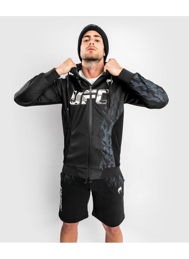 VENUM Venum mens Ufc Venum Authentic Fight Week Men's Zip Hoodie - Black Hooded Sweatshirt  - Image 2