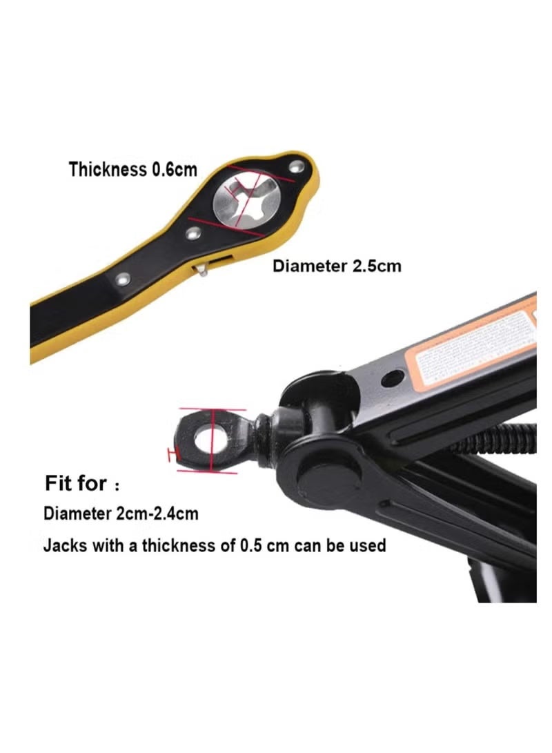 مففتاح كوريك - مفتاح مساعد للكوريك - اداة ربط الكوريك - مفتاح ربط السيارة بسقاطة موفر للجهد لجاك المقص لكوريك السيارة الكوبرى مفتاح ربط معدني لعجلة السيارة مناسب للسيارات الصغيرة وسيارات الدفع الرباعي والشاحنات الصغيرة - أداة مقبض مفتاح الربط لأداة رافع السيارة - بمقبض معدني سميك بقطر 2 سم من اوتوري، مفتاح عدة جراج جاك سريع الرفع مناسب للسيارات الصغيرة وسيارات الدفع الرباعي والشاحنات الصغيرة - Image 2