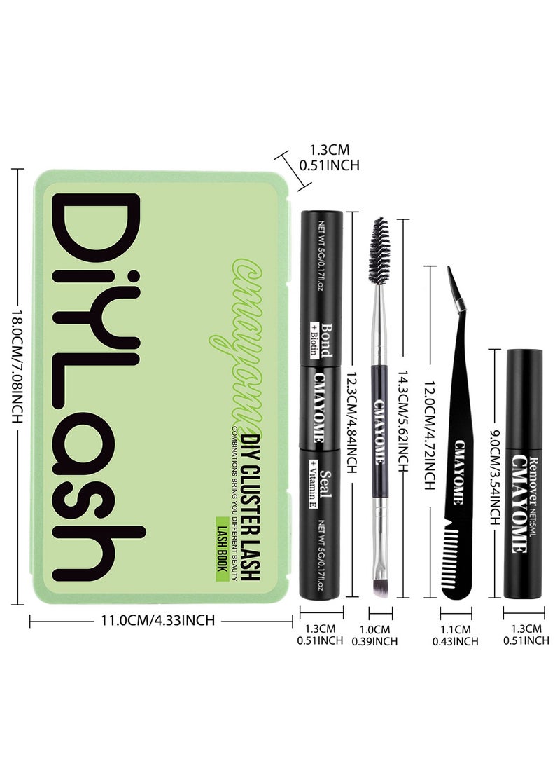 Bukela - False Eyelashes DIY Lash Extension Kit - Individual Cluster Lashes 554 Pcs, 6 Styles - Dense Natural Lashes with Tweezers, Glue & Remover - Reusable Eyelash Extension - Image 1