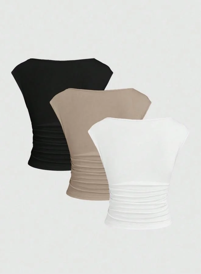 تايك تو Pack of 3 - Boat Neck Fitted Top