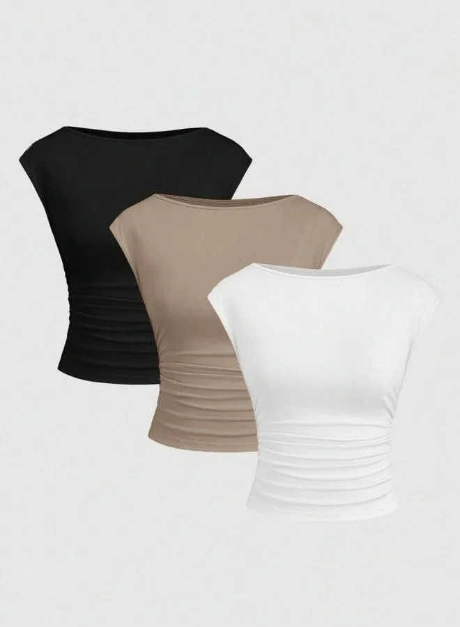 تايك تو Pack of 3 - Boat Neck Fitted Top