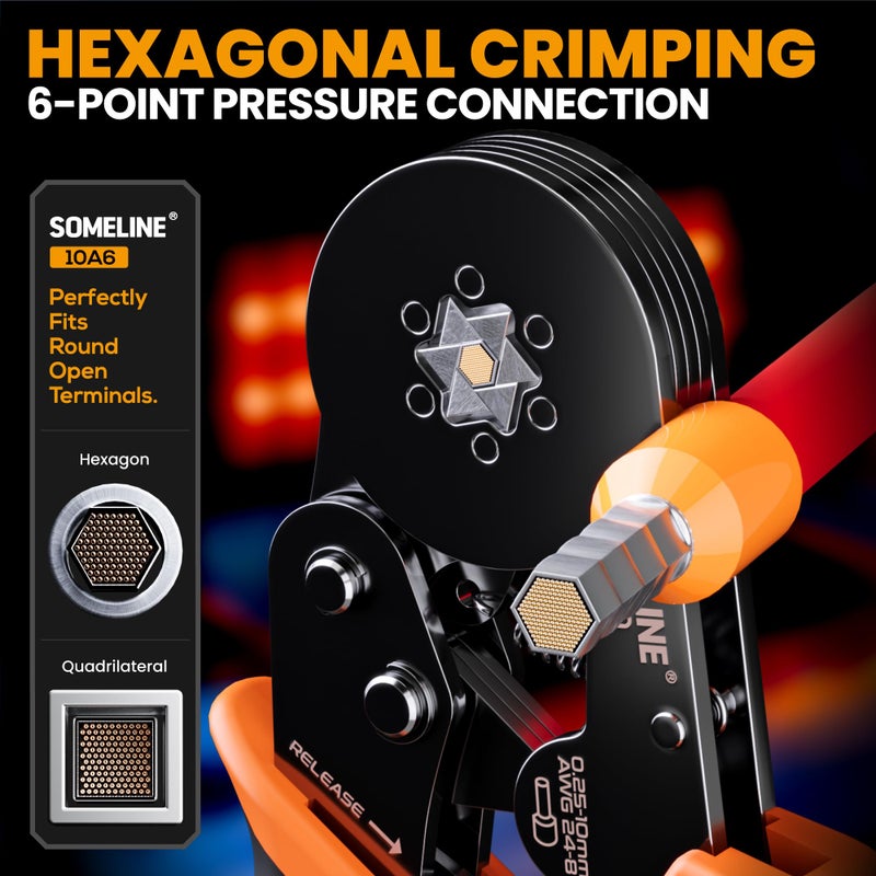 SOMELINE Ferrule Crimping Tool Kit,Wire Ferrules Kit,Hexagonal Ferrule Crimping Pliers (AWG 24-8) SOMELINE® Wire Crimping Tool, Wire Crimpers, Electrician tool kit with 21 Sizes Wiring Connectors Kit - Image 5