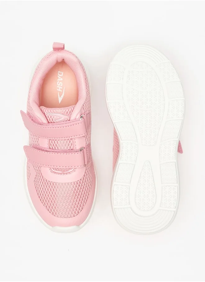 داش Mesh Textured Sports Shoes with Hook and Loop Closure