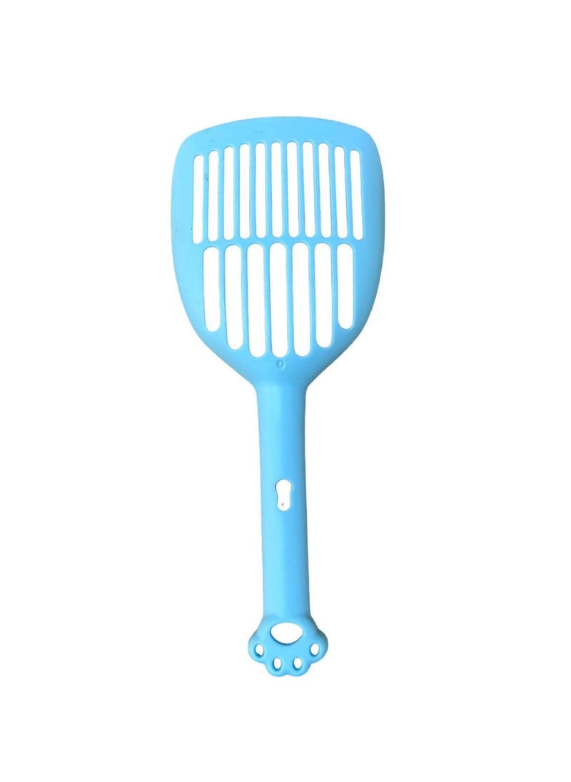 HAPPY PUSS - cat litter scoop, plastic cat litter pet shovel, durable pet poop scoop, with long and strong plastic handle, litter cleaning Tool, stylish pet accessories, cat paw design-blue color - Image 1