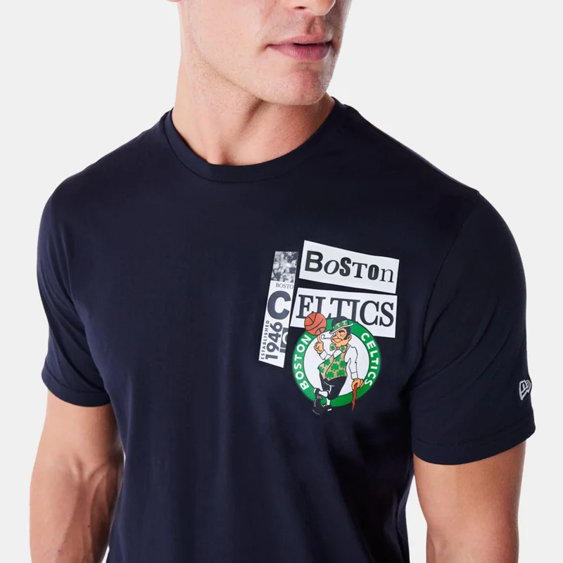 NEW ERA Men's NBA Boston Celtics Newspaper Graphic T-Shirt