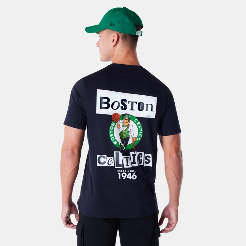 نيو ايرا تيشيرت رجالي بطباعة صحفية لفريق بوسطن سلتيكس في دوري الـ