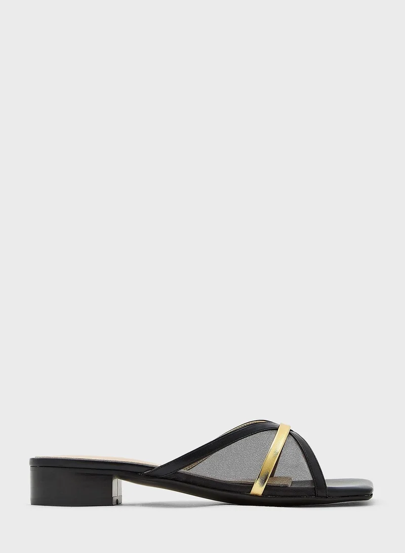 Khizana Sheer And Metallic Mule Sandal