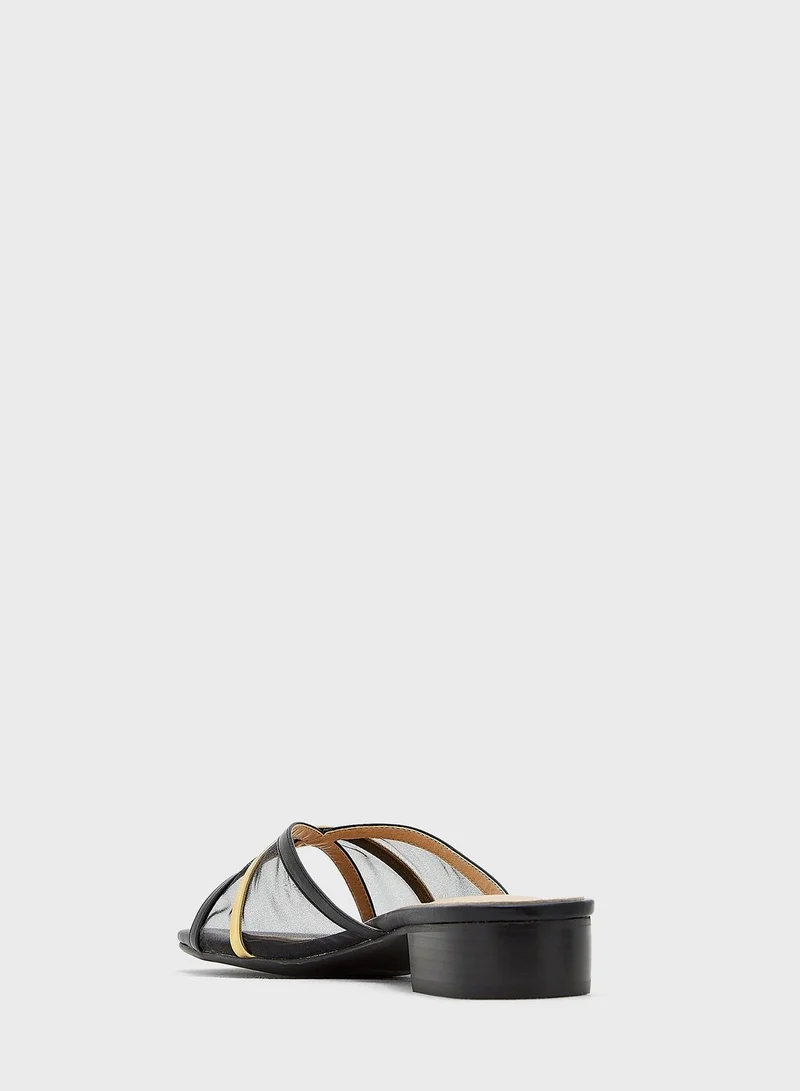 Khizana Sheer And Metallic Mule Sandal
