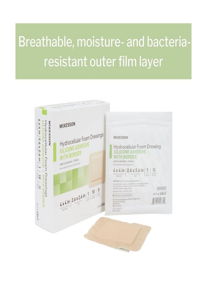 McKesson Hydrocellular Foam Dressings, Sterile, Silicone Adhesive with Border, Dimension 4 in x 4 in, Pad 3 in x 3 in, 10 Count, 1 Pack - Image 5