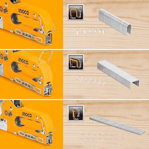 INGCO Stapler, 3 in 1 Nail Gun with 600 Staples, for Wood, Furniture - Image 5