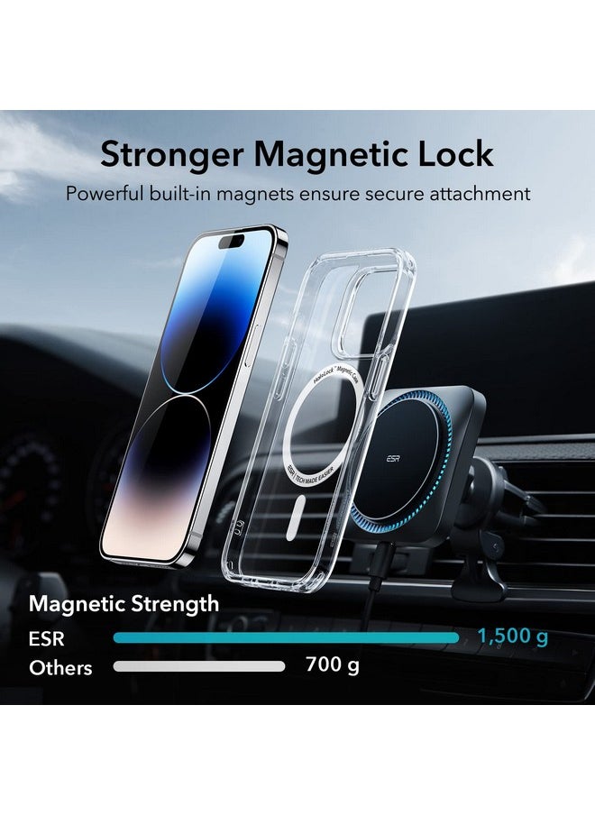 اي اس ار جراب ESR لهاتف iPhone 14 Pro Max، متوافق مع MagSafe، مقاوم للخدش، رفيع ونحيف، حماية كلاسيكية من الصدمات بدرجة عسكرية، TPU، غطاء خلفي مغناطيسي، شفاف  - Image 5