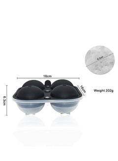 sokany 4 Pieces Large Ice Cube Trays for Drinking, 6cm Flexible Ice Balls Maker with Lids and Bonus Funnel, Bpa Free Round Silicone Ice Cube Molds, Reusable Sphere Ice Tray for Juice, Coffee (Black/White)  - Image 1
