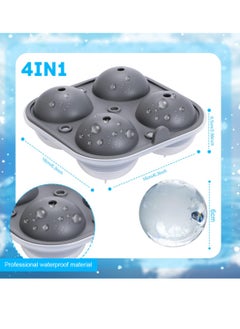 sokany 4 Pieces Large Ice Cube Trays for Drinking, 6cm Flexible Ice Balls Maker with Lids and Bonus Funnel, Bpa Free Round Silicone Ice Cube Molds, Reusable Sphere Ice Tray for Juice, Coffee (Black/White)  - Image 4