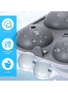 sokany 4 Pieces Large Ice Cube Trays for Drinking, 6cm Flexible Ice Balls Maker with Lids and Bonus Funnel, Bpa Free Round Silicone Ice Cube Molds, Reusable Sphere Ice Tray for Juice, Coffee (Black/White)  - Image 5