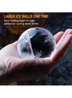 sokany 4 Pieces Large Ice Cube Trays for Drinking, 6cm Flexible Ice Balls Maker with Lids and Bonus Funnel, Bpa Free Round Silicone Ice Cube Molds, Reusable Sphere Ice Tray for Juice, Coffee (Black/White)  - Image 2