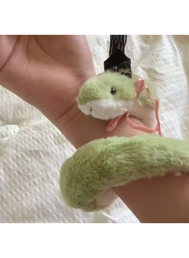 Generic - Yuan Key Code Kite Little Snake Plush Doll Cute Little Snake Small Bamboo Leaf Green As Kite With Hat-Specification:Little Snake + Small Black Crown - Image 1