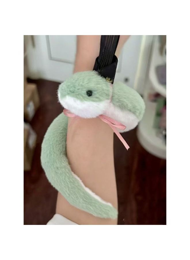 Generic - Yuan Key Code Kite Little Snake Plush Doll Cute Little Snake Small Bamboo Leaf Green As Kite With Hat-Specification:Little Snake + Small Black Crown - Image 1