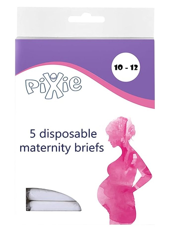 Pixie ملابس داخلية نسائية بيكسي للاستخدام مرة واحدة، 5 قطع (مقاس 10-12)، باللون الأبيض  - Image 1