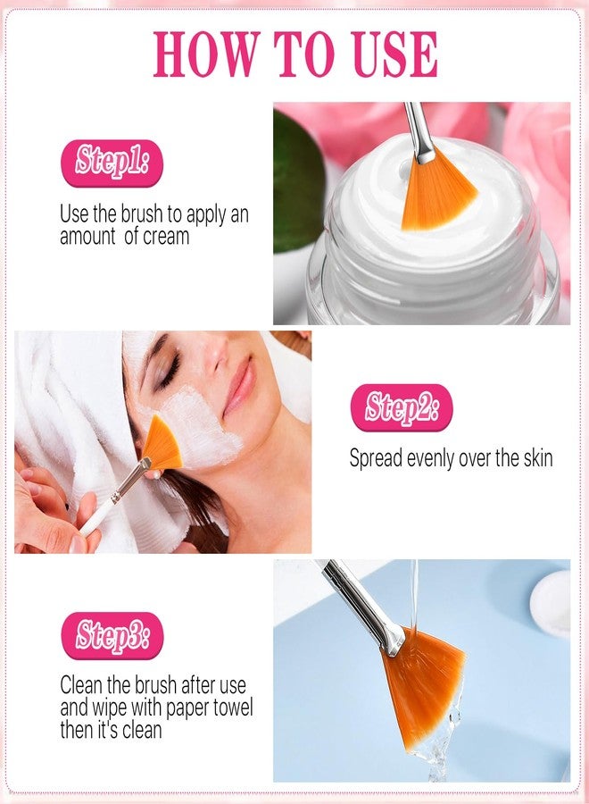 Elesunory 60 Pieces Fan Brushes, Soft Fan Brushes for Facials, Facial Applicator Brush for Women Girls, Facial Brushes Esthetician for Mud Clay Mask, Makeup, Yellow, White - Image 5