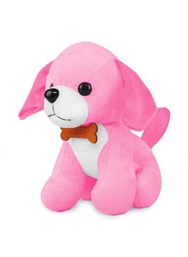 Webby Soft Animal Plush Dog Toy 20 Cm Pink - Image 1