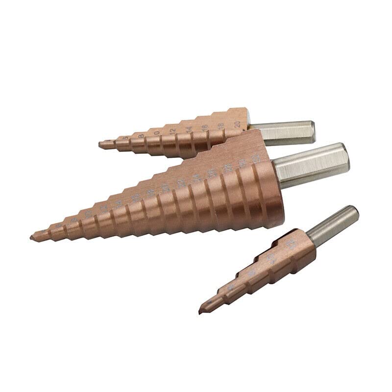 YADAV 3PCS Hexagon Shank Straight Slot Step Drill Bit HSS Pagoda 412420432MM - Image 1