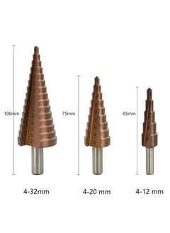 YADAV YADAV 3PCS Hexagon Shank Straight Slot Step Drill Bit HSS Pagoda 412420432MM  - Image 3